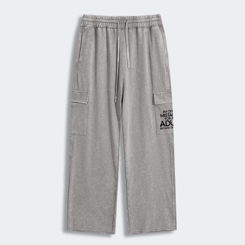 Tokyo-Tiger Old In Age But Young At Heart Washed Utility Sweatpants
