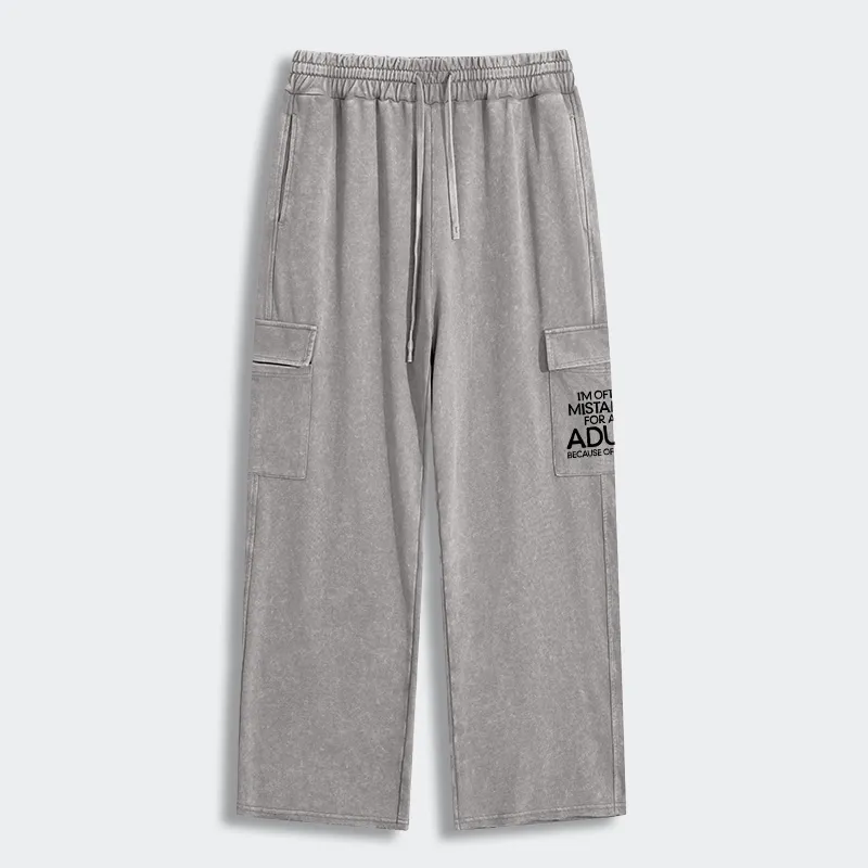 Tokyo-Tiger Old In Age But Young At Heart Washed Utility Sweatpants