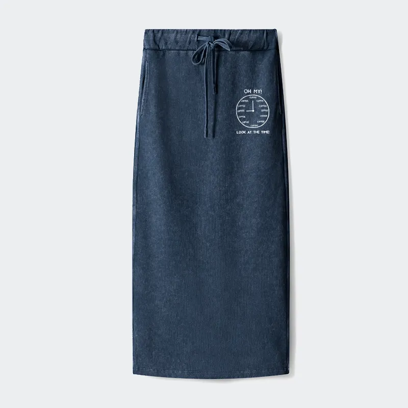 Tokyo-Tiger Coffee Time Washed Terry Skirt