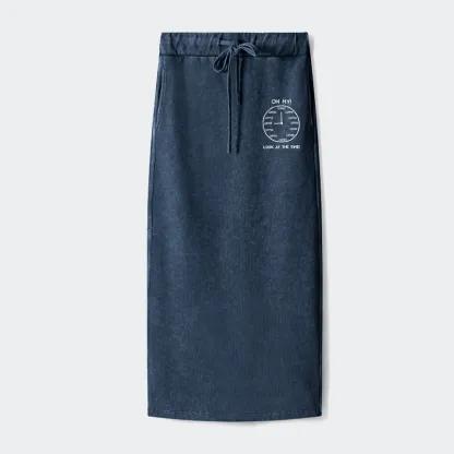 Tokyo-Tiger Coffee Time Washed Terry Skirt