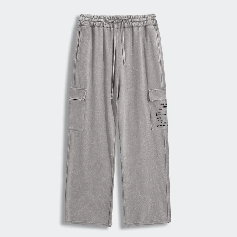 Tokyo-Tiger Coffee Time Washed Utility Sweatpants
