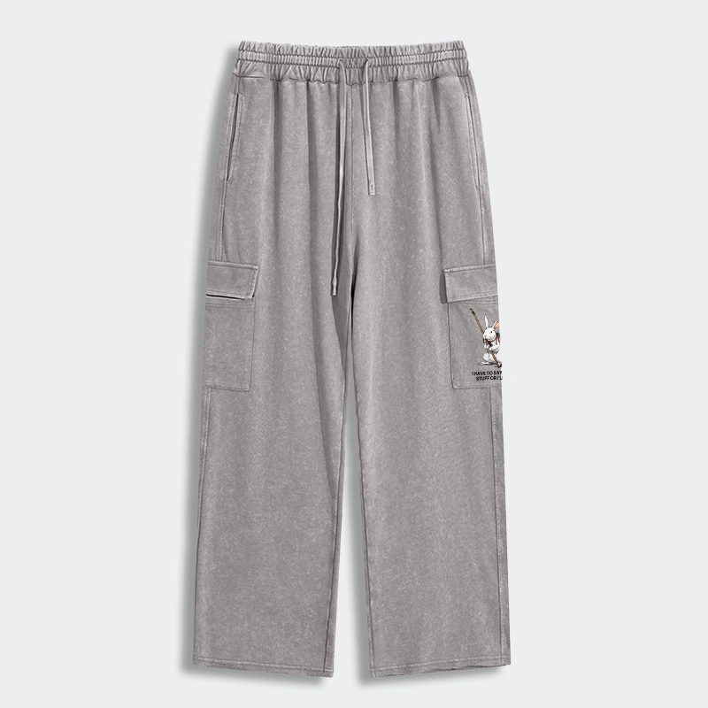 Tokyo-Tiger Rabbit Gotta Say Weird Stuff Or Die Washed Utility Sweatpants