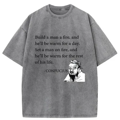 Tokyo-Tiger Confucius's Sayings Funny Washed T-Shirt