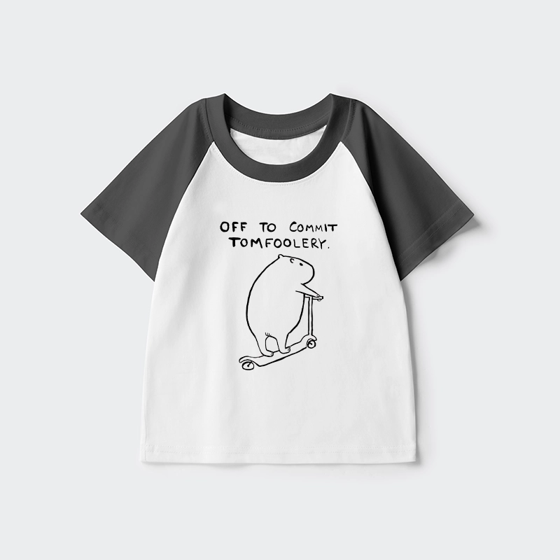 Tokyo-Tiger Capybara Is Ready To Do Something Bad Kids Raglan T-shirt