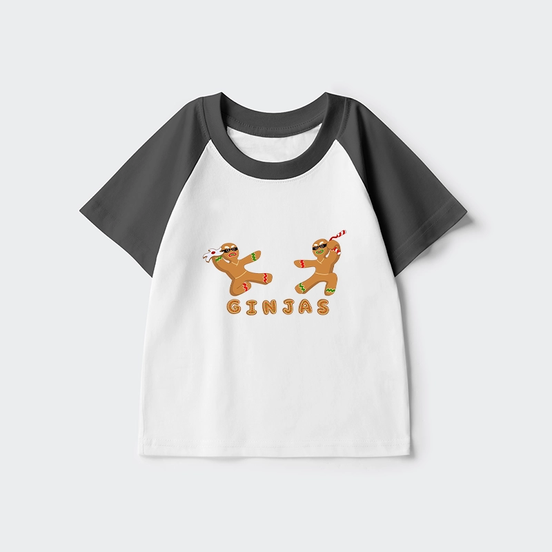 Tokyo-Tiger Gingerbread Ninja Kids Raglan T-shirt