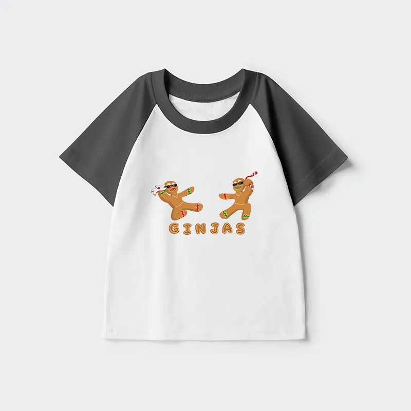 Tokyo-Tiger Gingerbread Ninja Kids Raglan T-shirt