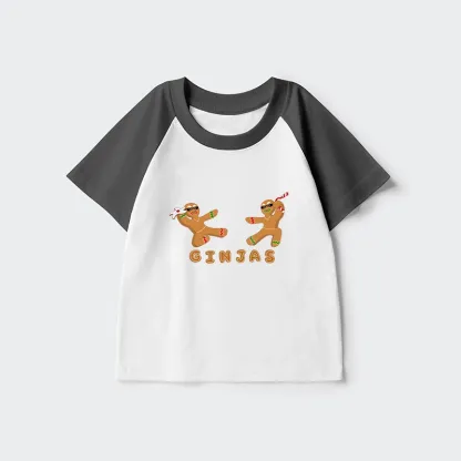 Tokyo-Tiger Gingerbread Ninja Kids Raglan T-shirt