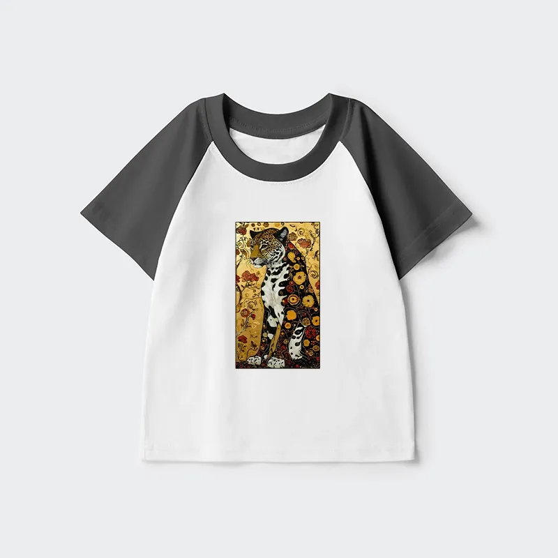 Tokyo-Tiger Magnificent Leopard Kids Raglan T-shirt