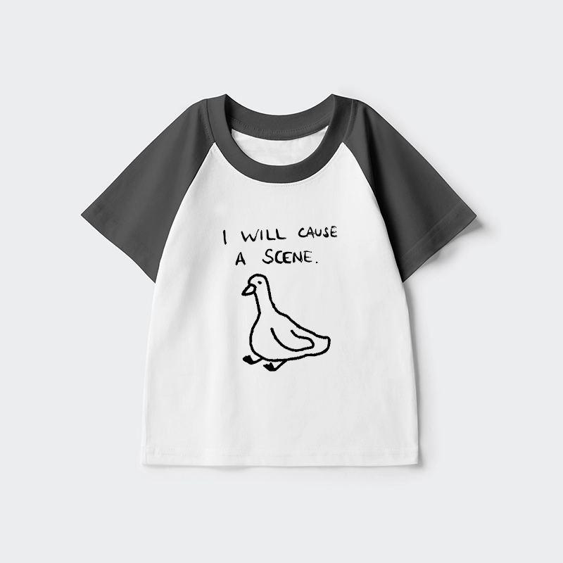 Tokyo-Tiger Stupid Goose Funny Japan Retro Kids Raglan T-shirt