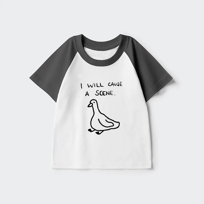 Tokyo-Tiger Stupid Goose Funny Japan Retro Kids Raglan T-shirt