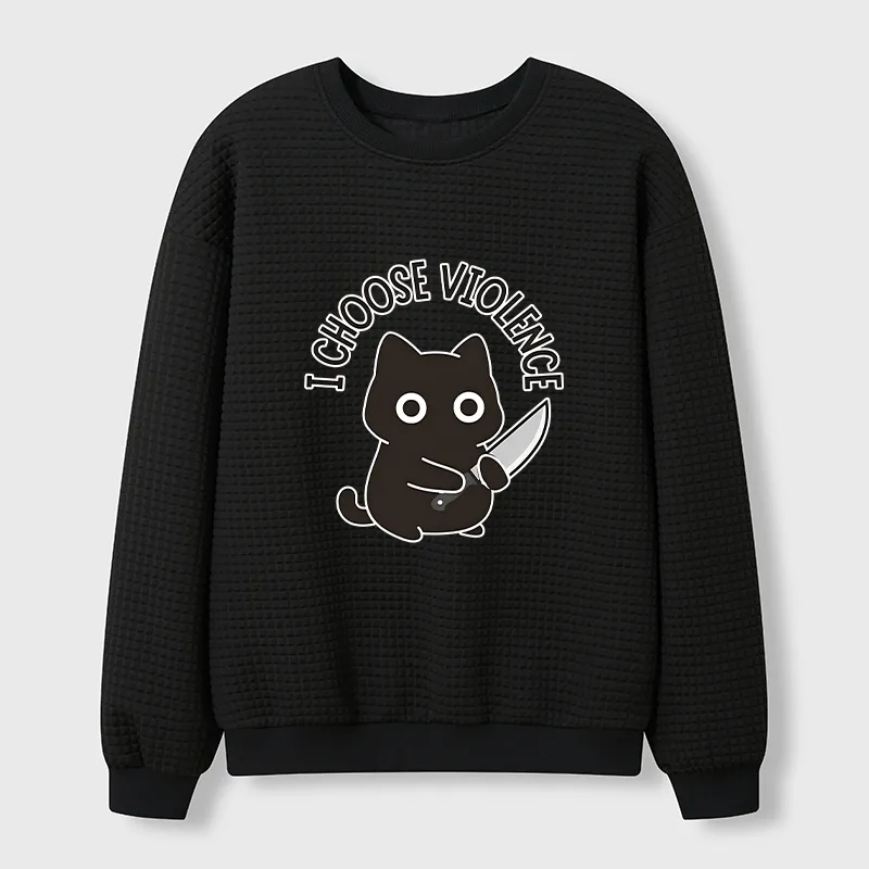 Tokyo-Tiger Threat Of The Black Cat Waffle Sweatshirt