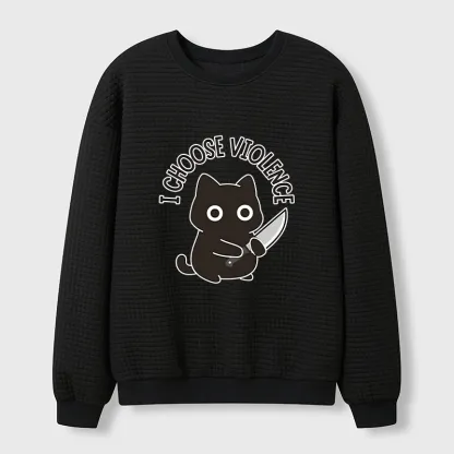 Tokyo-Tiger Threat Of The Black Cat Waffle Sweatshirt