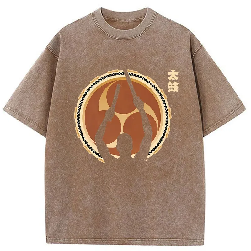 Tokyo-Tiger Japanese Drums Washed T-Shirt