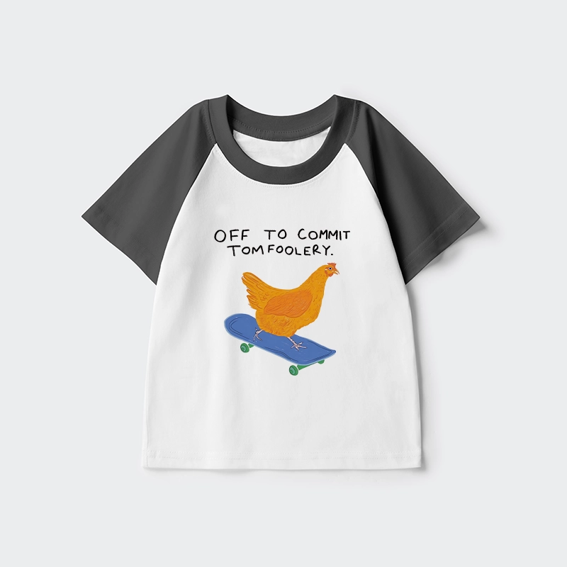 Tokyo-Tiger Chicken Was About To Do Something Bad Kids Raglan T-shirt