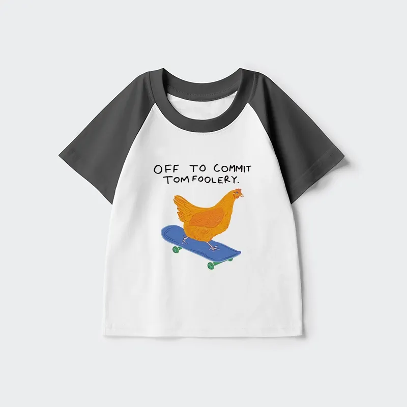 Tokyo-Tiger Chicken Was About To Do Something Bad Kids Raglan T-shirt