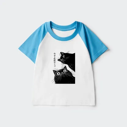Tokyo-Tiger The Cat Is Watching Today Kids Raglan T-shirt