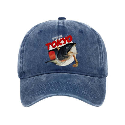 Tokyo-Tiger Vintage Japanese Tsukiji Fish Market Washed Cap