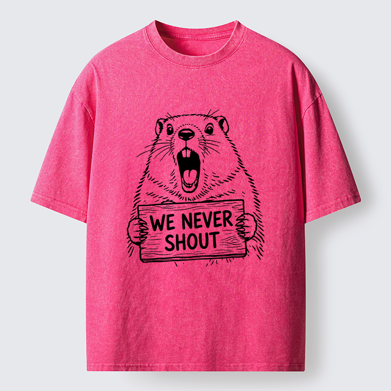 Tokyo-Tiger Shouting Groundhog Meme Washed T-Shirt