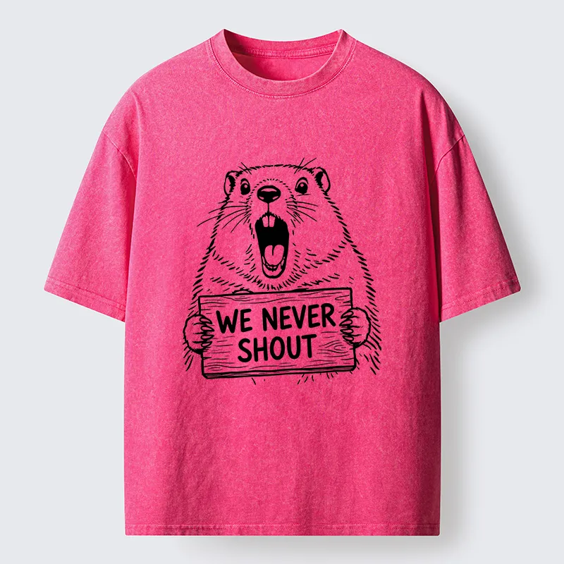 Tokyo-Tiger Shouting Groundhog Meme Washed T-Shirt