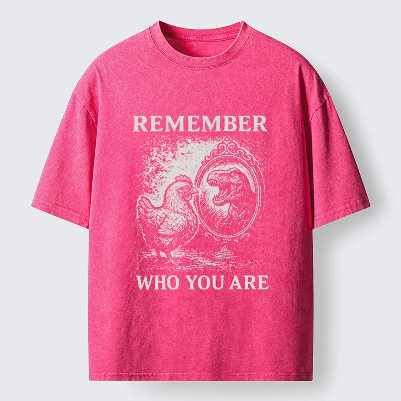 Tokyo-Tiger Who You Are Chicken Meme Washed T-Shirt