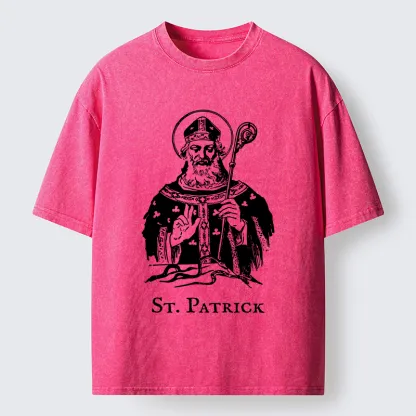 Tokyo-Tiger Catholic Saint Patrick Washed T-Shirt