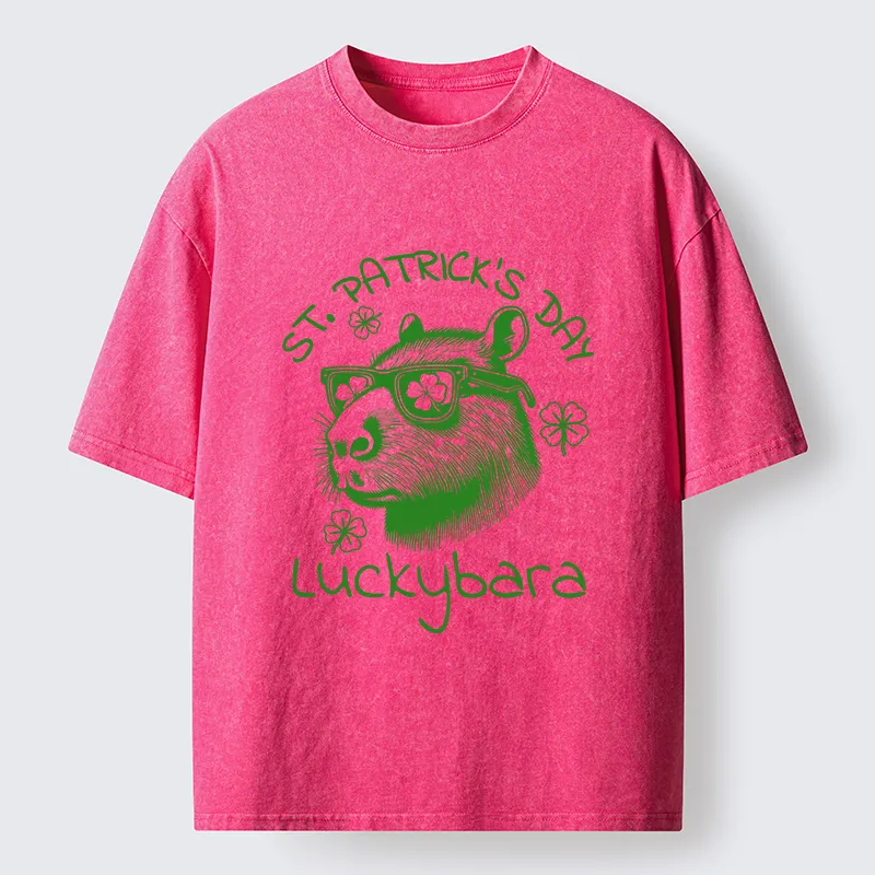 Tokyo-Tiger St Patrick's Day Capybara Meme Washed T-Shirt