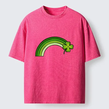 Tokyo-Tiger Green Lucky Rainbow Washed T-Shirt