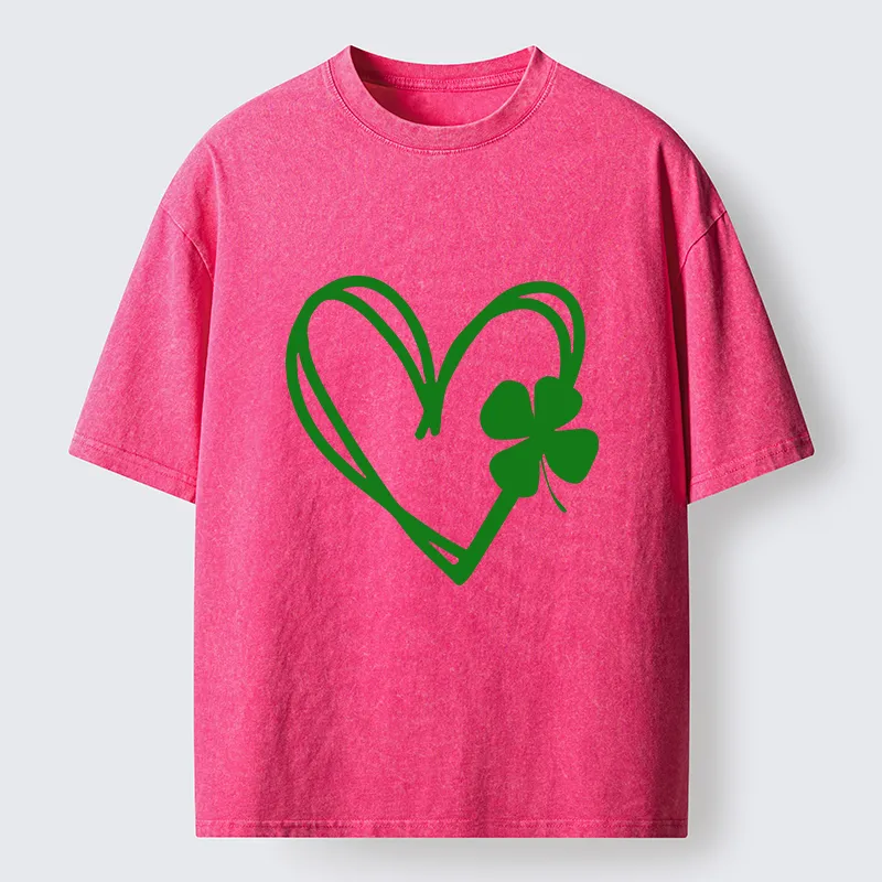 Tokyo-Tiger Heart And Clover Washed T-Shirt