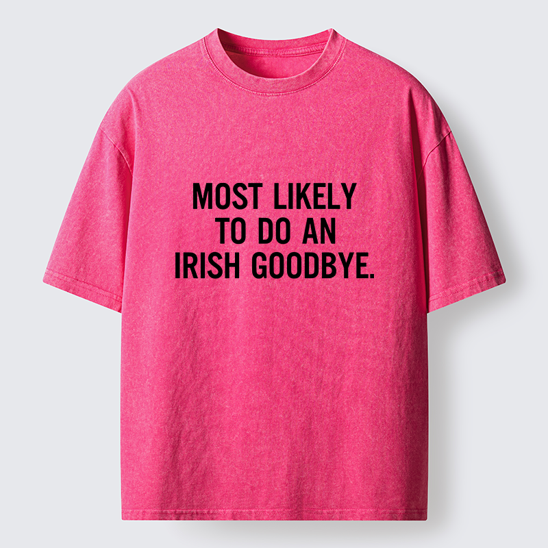 Tokyo-Tiger Funny Irish Goodbye Washed T-Shirt