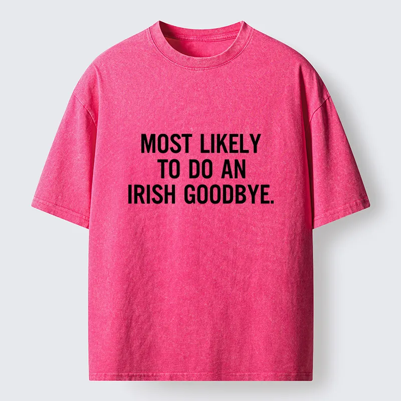 Tokyo-Tiger Funny Irish Goodbye Washed T-Shirt