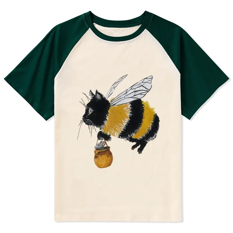 Tokyo-Tiger Catbee Funny Raglan T-shirt