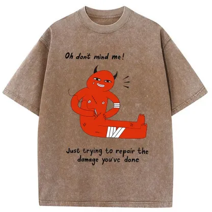 Tokyo-Tiger Healing Emotional Trauma Funny Washed T-Shirt