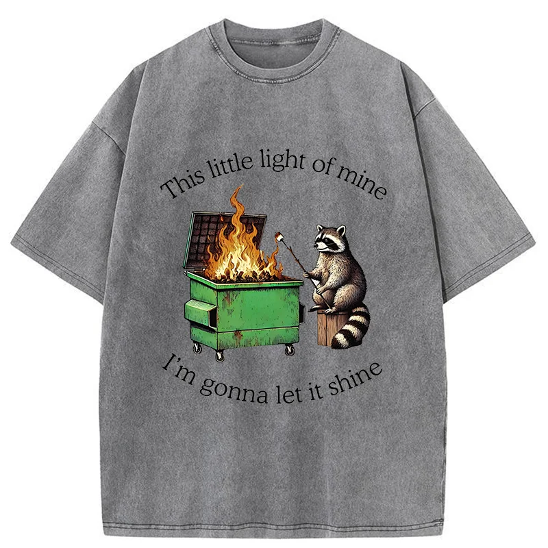 Tokyo-Tiger Raccoon Roasted Marshmallow Washed T-Shirt