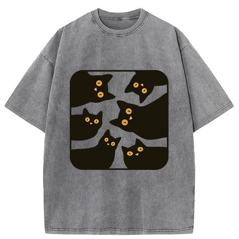 Tokyo-Tiger Cats Are Watching You Washed T-Shirt