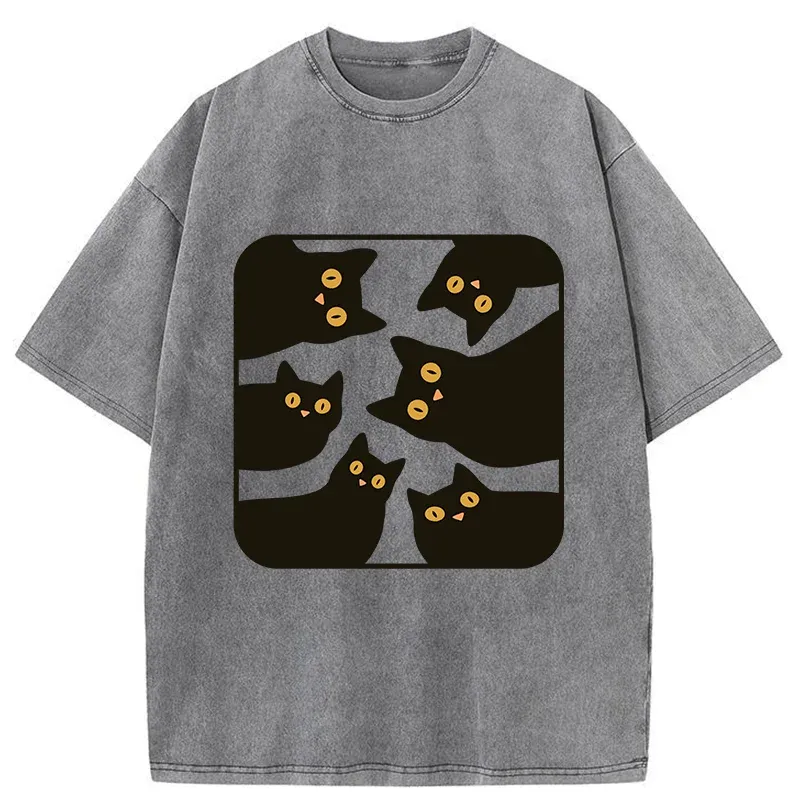 Tokyo-Tiger Cats Are Watching You Washed T-Shirt
