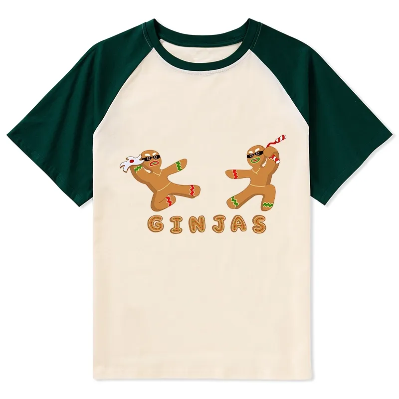 Tokyo-Tiger Gingerbread Ninja Raglan T-shirt