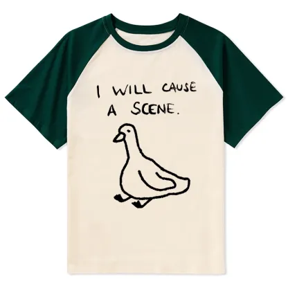 Tokyo-Tiger Stupid Goose Funny Japan Retro Raglan T-shirt