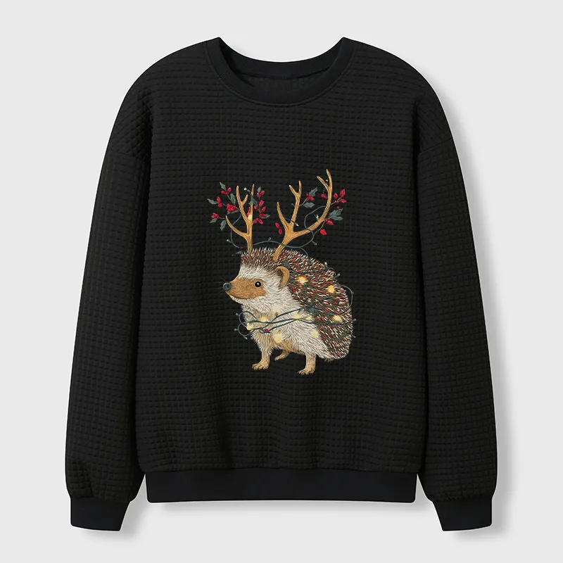 Tokyo-Tiger Christmas Hedgehog Waffle Sweatshirt