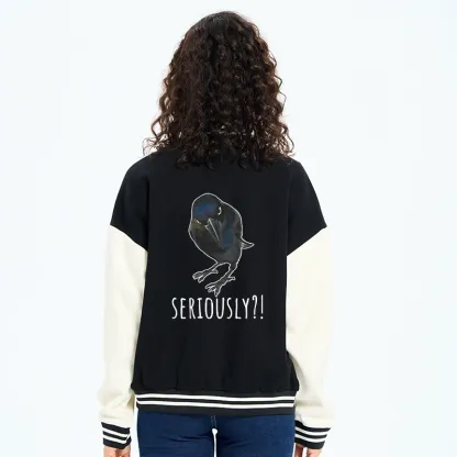 Tokyo-Tiger Raven's Question Embroidery Varsity Jacket