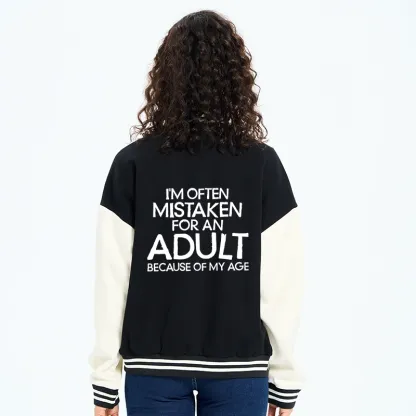 Tokyo-Tiger Old In Age But Young At Heart Embroidery Varsity Jacket