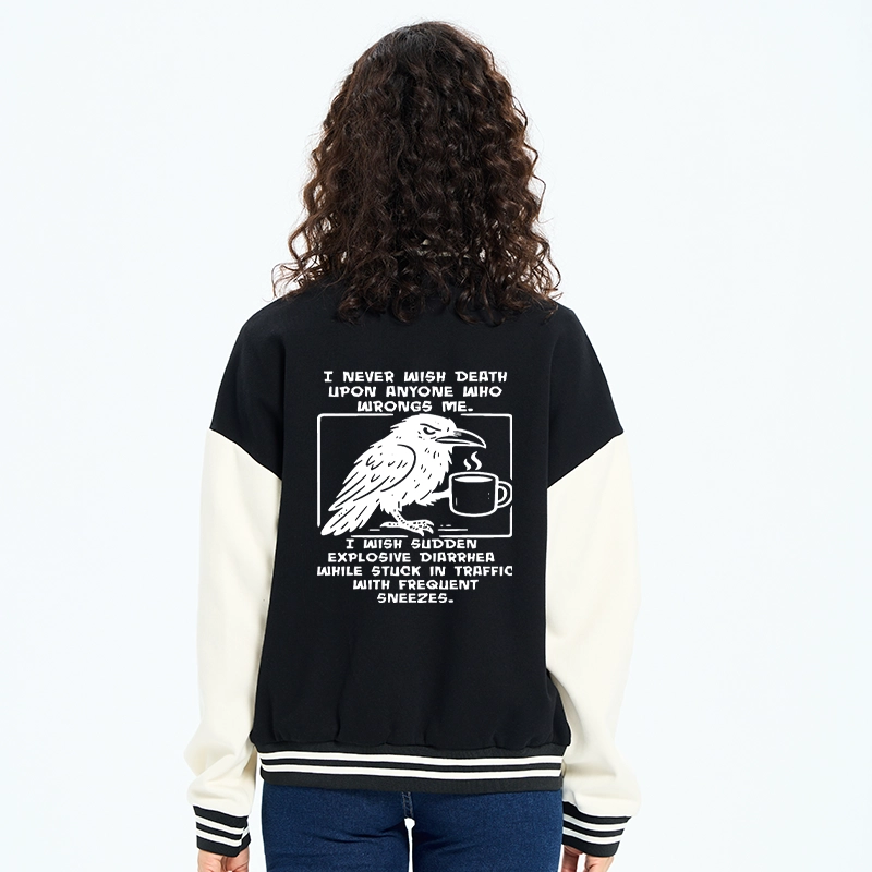 Tokyo-Tiger Curse Of The Raven Embroidery Varsity Jacket