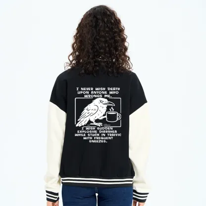 Tokyo-Tiger Curse Of The Raven Embroidery Varsity Jacket