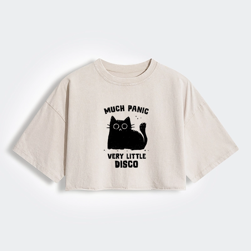 Tokyo-Tiger More Disco Funny Women's Washed Crop T-Shirt