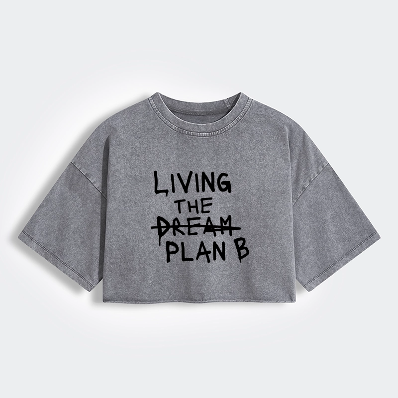 Tokyo-Tiger Implement Plan B Women's Washed Crop T-Shirt