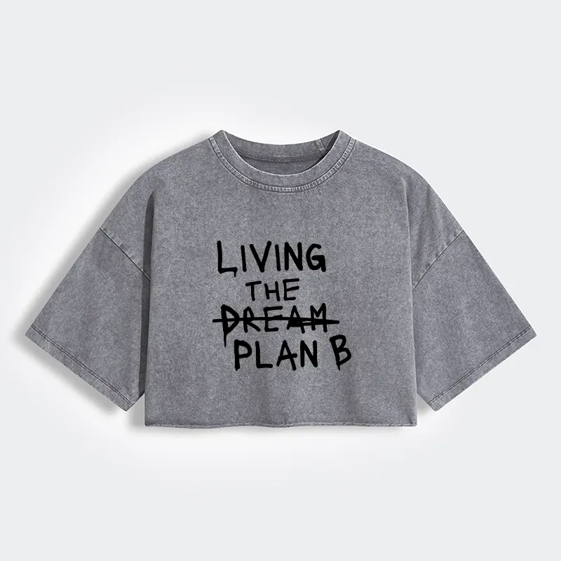 Tokyo-Tiger Implement Plan B Women's Washed Crop T-Shirt