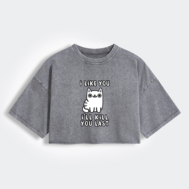 Tokyo-Tiger Cats And Humans Have A Love-hate Relationship Women's Washed Crop T-Shirt