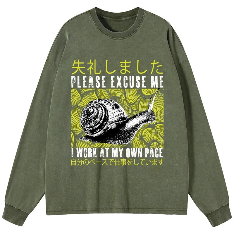 Tokyo-Tiger Snails That Work According To Their Own Rules Washed Long Sleeve T-Shirt