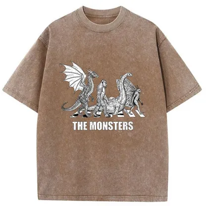 Tokyo-Tiger Monsters Crossing The Road Washed T-Shirt