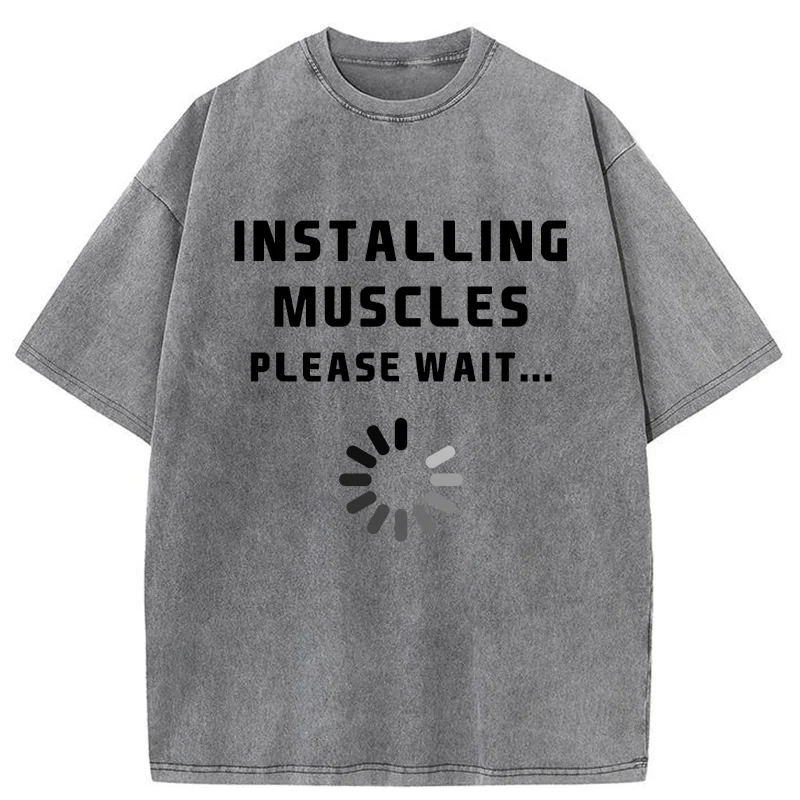 Tokyo-Tiger Installing Muscles Washed T-Shirt