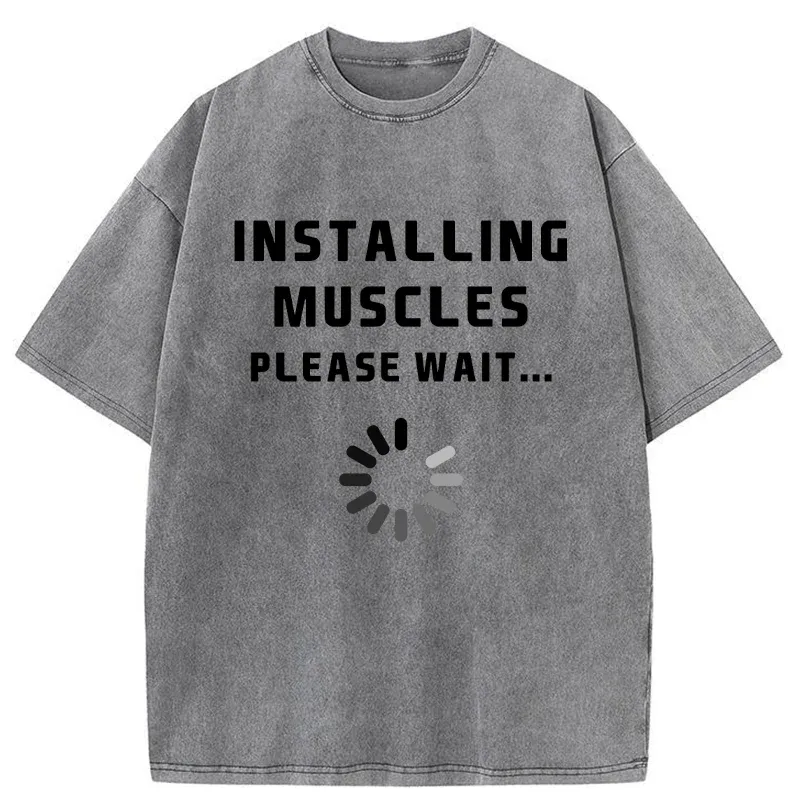 Tokyo-Tiger Installing Muscles Washed T-Shirt